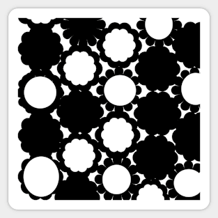 Black and White Circle Graphic Pattern Sticker